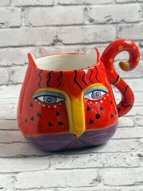 Laurel Burch Coffee Mug Cup Westland Giftware Cat Kitten Tail Handle 2014 Tag